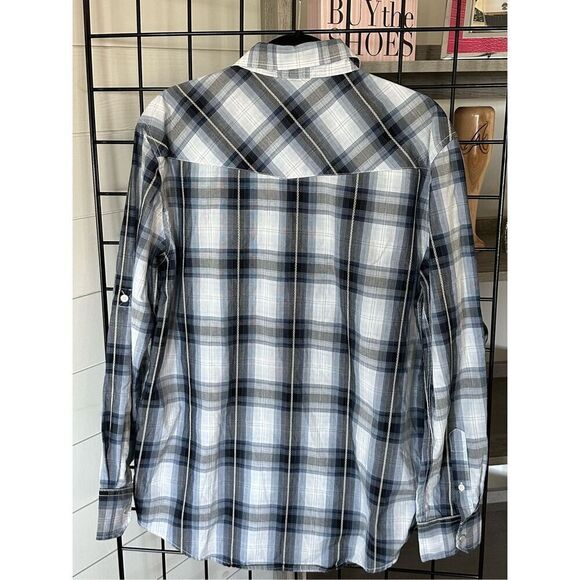 Vintage Coastal Mens Large Plaid Long Slv Pearl Snap Button-Up Western Shirt - Picture 9 of 10